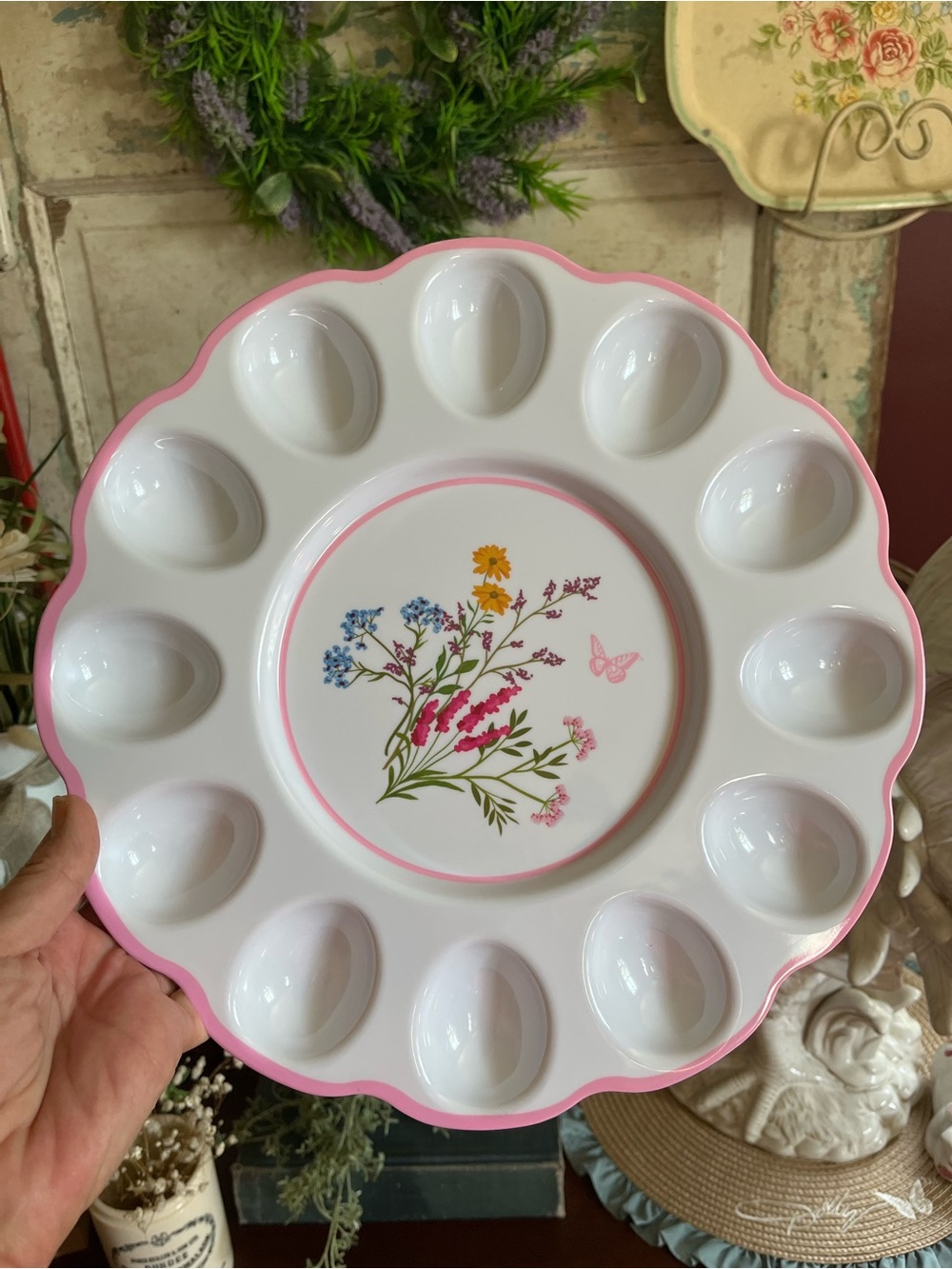 Dolly Parton Melamine Floral Egg Serving Platter New